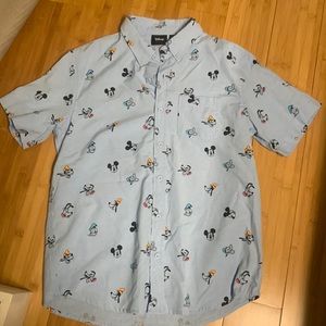 Disney men’s button up shirt - Mickey,Pluto, Donald Duck